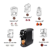 5in1automatic espresso machine with water level line, capsule coffee machine 19Bar hot and cold extract French Mocha Italian 600L water tank espresso,